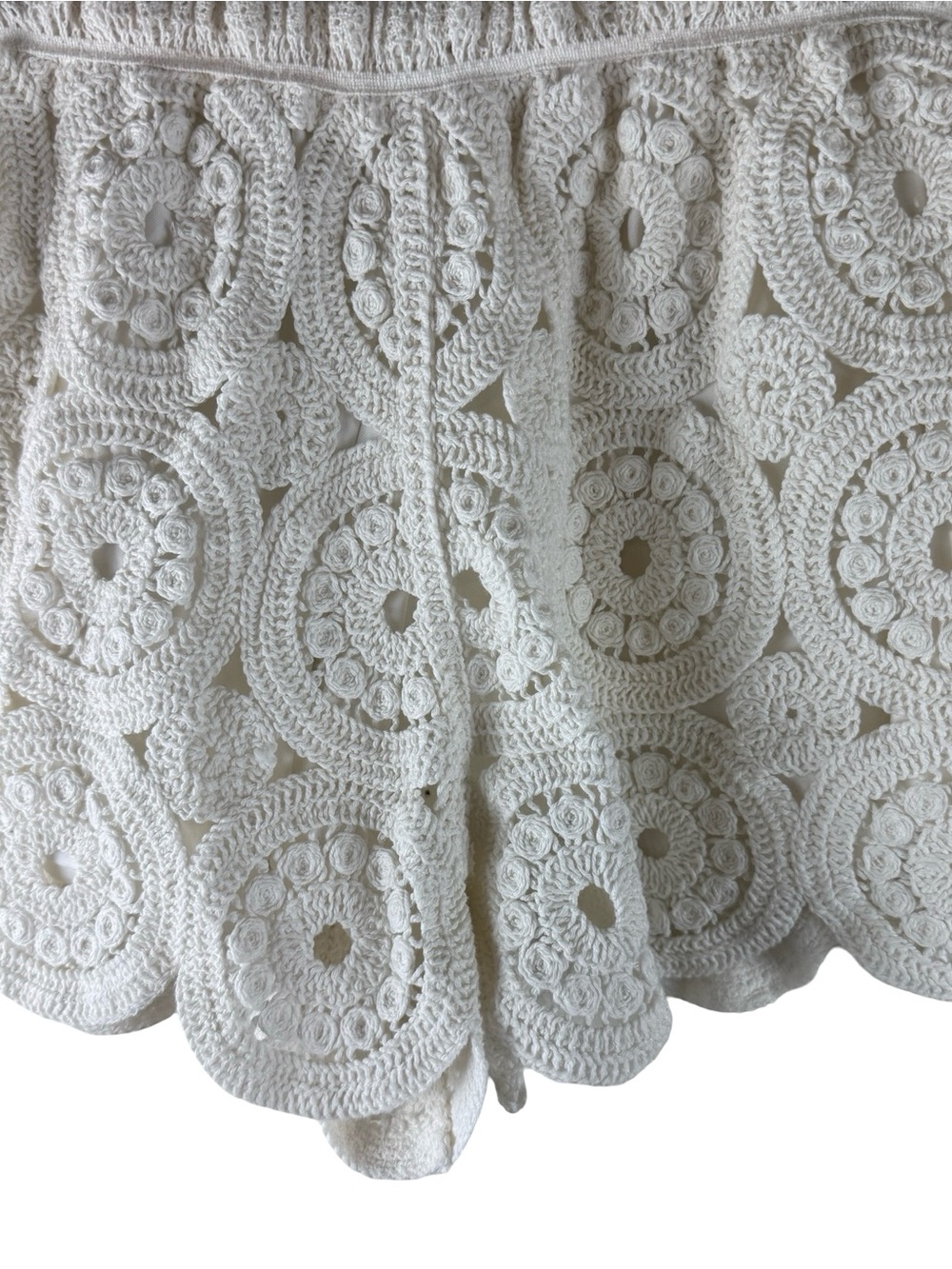 Vintage Crochet Lace Shorts White XS - Picture 2 of 5